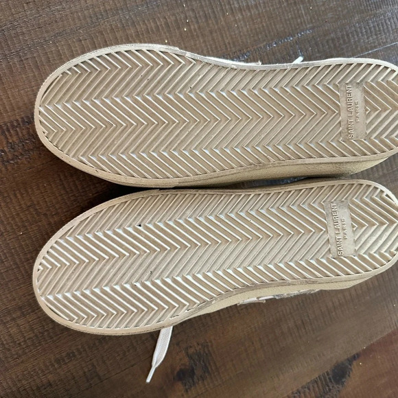 Saint Laurent White Leather Court Classic Star Sneakers - Picture 7 of 7